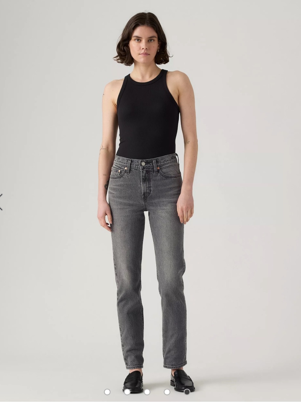 NWT Levi’s Wedgie Straight Grey High Rise Jeans Minimalist Everyday Classic